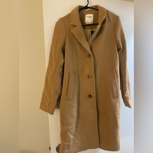 Wool-Blend Dad Coat in Tan